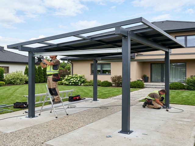 Montage eines Aluminium-Carports in Bad Wildungen